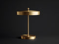 Lampe de bureau 36×36×58 cm - métal laiton doré finition brossée - abat-jour rond plat et base circulaire pour chambre à coucher