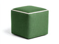 Tabouret 42×42×45 cm - tissu vert profond et finition contrastée - pouf cube rembourré minimaliste pour chambre à coucher