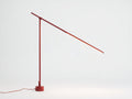 Lampe de bureau sur pied 110×22×150 cm - métal rouge terracotta - bras lumineux linéaire incliné pour chambre à coucher
