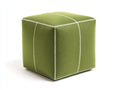 Tabouret 38×38×40 cm - tissu vert sauge et coutures blanches - pouf carré rembourré style nordique pour chambre à coucher