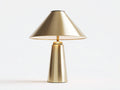 Lampe de bureau 45×45×56 cm - métal finition laiton doré - abat-jour conique et base évasée pour chambre à coucher
