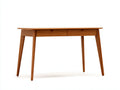 Console 120×55×75 cm - bois naturel finition chêne clair - plateau fin avec tiroir discret style scandinave pour Chambre À Coucher